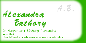 alexandra bathory business card